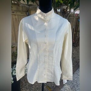 Cattle Kate Nell Victorian Old West High Neck Blouse Cream Medium NWT Cowgirl
24